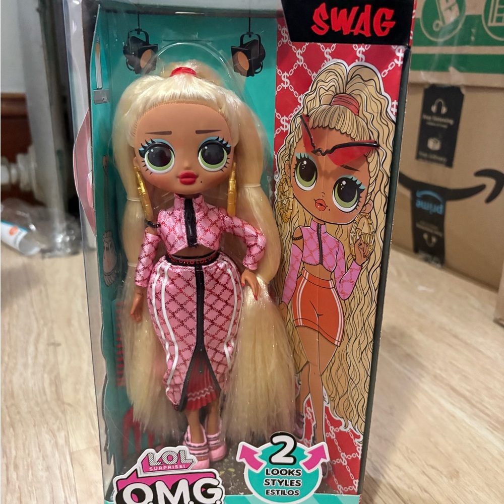L.O.L. Surprise! Blonde Doll in Pink Patterned Two-Piece Outfit